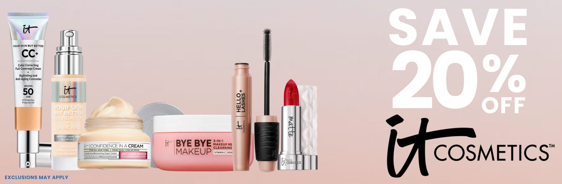 save 20% off IT Cosmetics at CH Tralee